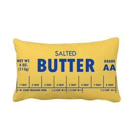 Decorbox Butter Lover 12x20 Inch Funny Throw Pillow Cover, Foodie Food Decorative Cushion Case, Home Kitchen Room Decor Chef Baker Hostess Mom Wife Sister Her Kid Boy Girl Pet Gift Novelty Pillowcase