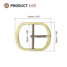 SUIKIHUM 4 Pack Roller Belt Buckle, 0.6 Inch Single Prong Belt Buckle, Oval Roller Pin Buckle Zinc Alloy for Bag Keychain, Bronze