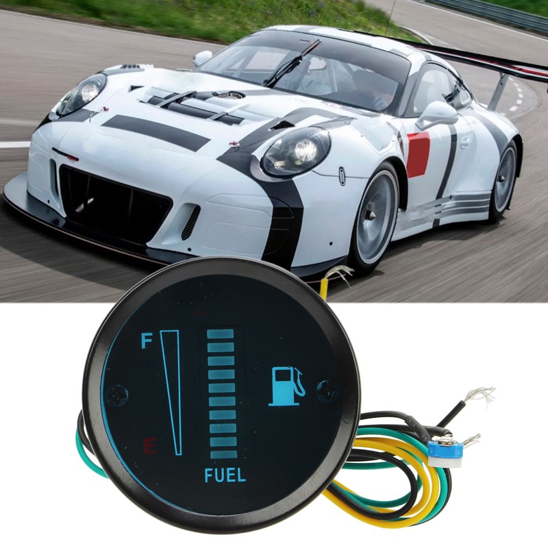 Motorcycle Fuel Level Gauge 52mm Housing Diameter LED Light Display