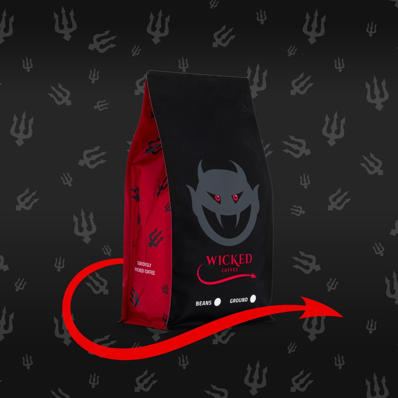 Wicked Full Strength Coffee Beans, 500g Bag, Dark Medium Roast