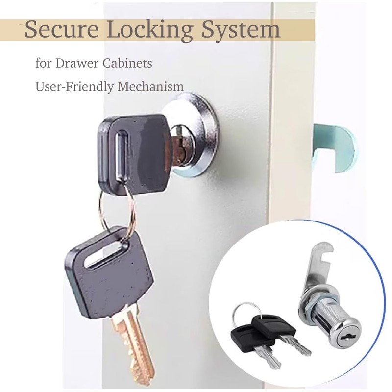 KOKOBASE 2-Pack Zinc Alloy Cam Lock Set - Secure Drawer