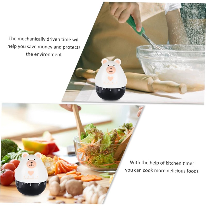 MAGICLULU Bear Shape Mechanical Kitchen Timer Manual Countdown Tool for