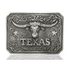 GURANSE Bull Head TEXAS Acanthus Carving Belt Buckle With Western