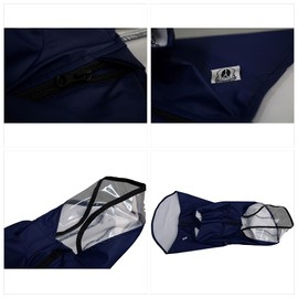 LoveLonglong Premium Waterproof Dog Raincoat with Reflective Safety Features Pet Raincoats for Large Medium Small Dogs Navy Blue L