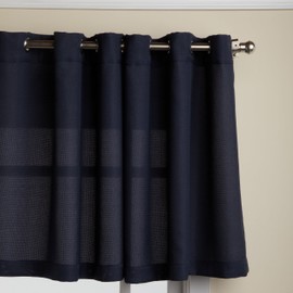LORRAINE HOME FASHIONS, Navy Jackson 58 x 24-inch Tier Curtain Pair