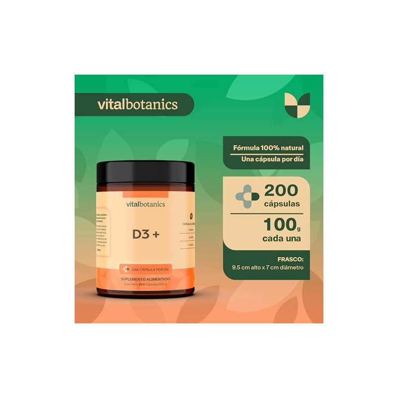 Vital Botanics Suplemento Alimenticio Vitamina Jengibre 200 Cápsulas 500 Multivitamínico