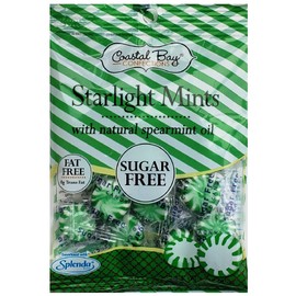 Coastal Bay Confections 1 (3 oz.) Each Sugar Free Bag Starlight Mints With Natural Spearmint Oil and Starlight Mints with Real Peppermint Oil | Holiday Green and Red Candy Variety Mix