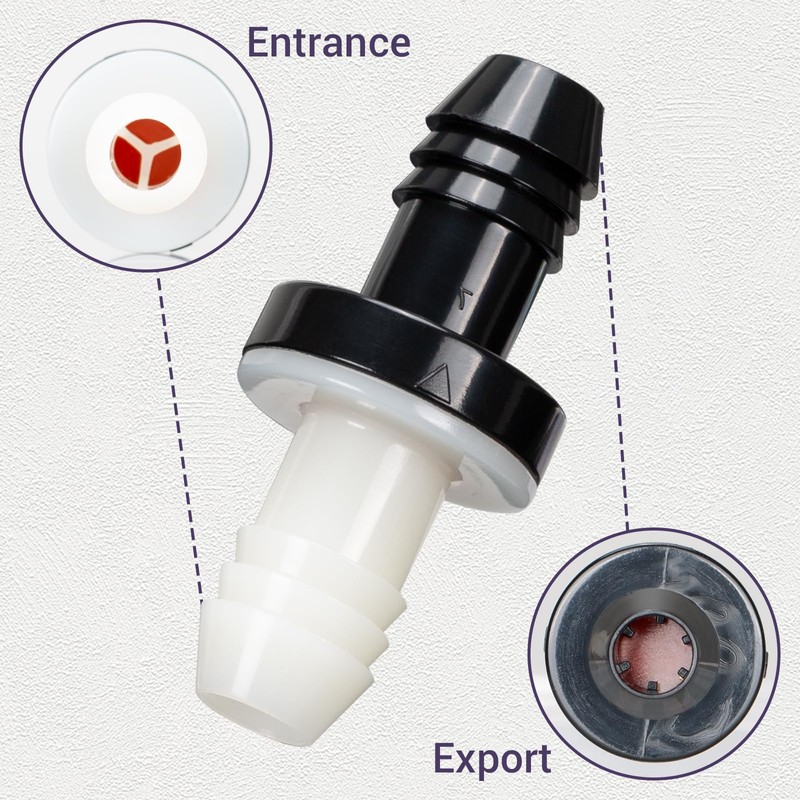 3/8" (10mm) One Way Inline Check Valve Plug-in Barb Non