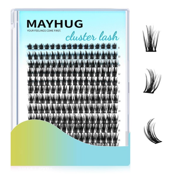Mayhug Fluffy Lash Clusters Volume Wispy Mink Eyelash Clusters 192pcs
