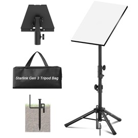 Starlink Gen 3 Tripod Mount, Upgraded Ground Spike Design, 90° Tilt Angle Adjustment, Adjustable Height Starlink Mounting Kit with Gen 3 Pipe Adapter - Great for Travel, Camping or RV Use
