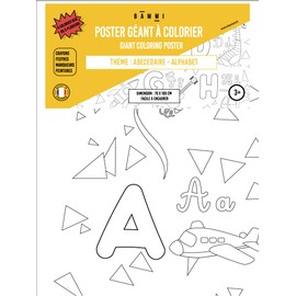 BAMMI Giant Poster to Colour – ABC Alphabet – 70 cm x 100 cm – Premium Quality Paper 150g/m2 – Made in France