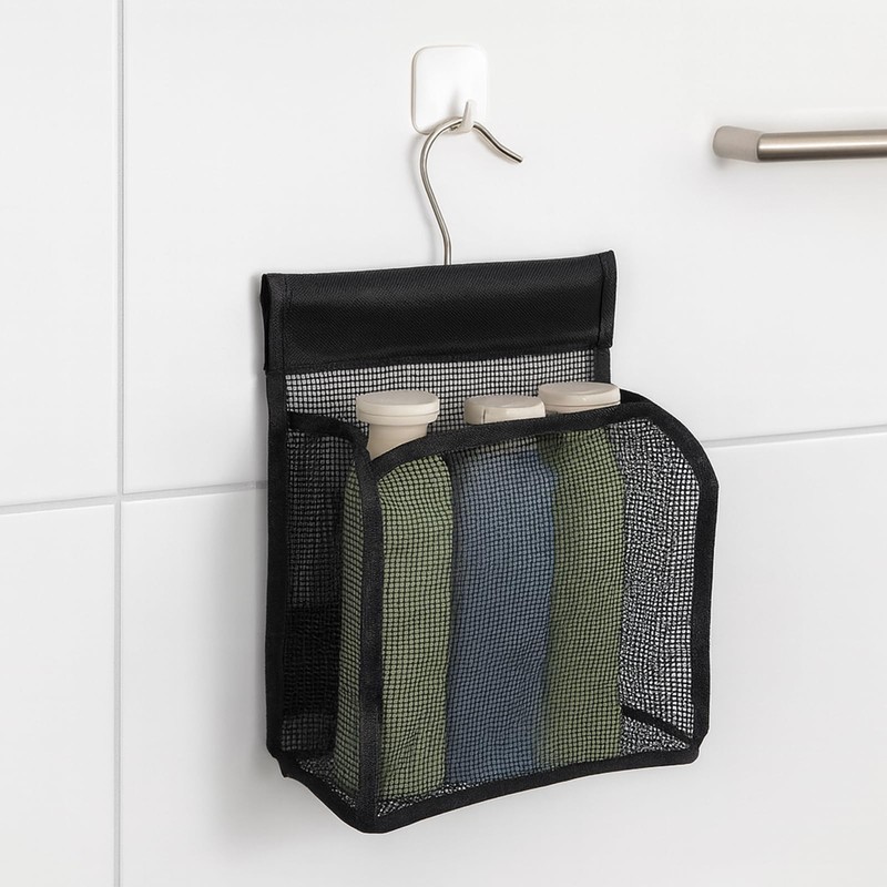 Xelsluthe MesMesh Shower Caddy Hanging Organizer With Hooks, PVC Bathroom