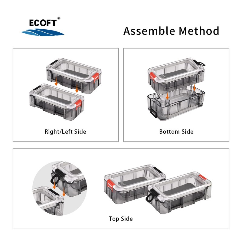ECOFT Small Tackle Box 8pcs Removable Freely Assemble Fishing Tackle