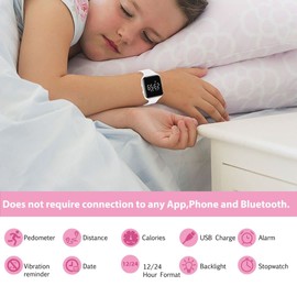 Kids Watch, Digital Watch for Boys Girls, Sport Watch with Fitness Tracker, Pedometer, Waterproof, Alarm, Stopwatch, and No App, Kids Digital Watch Ages 5-12