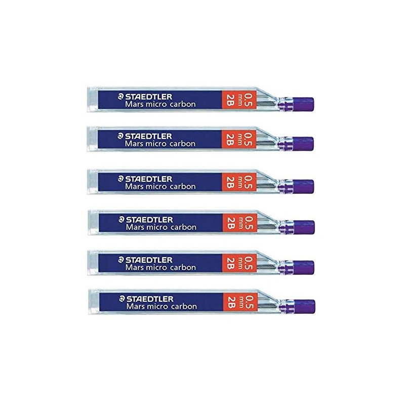 Staedtler Mars Micro Carbon 250 Pencil Leads 0.5mm 2B 6