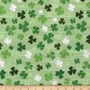 Henry Glass Hello Lucky Clover On Wood Grain Green, Fabric