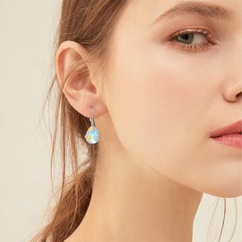 VONALA Sunflower Earrings for Women Sterling Silver Flower Moonstone Teardrop Dangle Earrings Sunflower Jewelry Gifts for Women Teens Girls