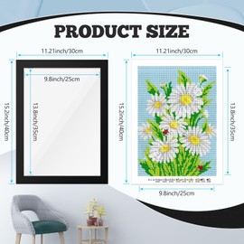 Unittype 4 Pack Diamond Painting Frames Magnetic Diamond Art Frames Self Adhesive for Painting Pictures Canvas Room Wall Window Door Decorations Accessories, Black(12 x 16 Inch/ 30 x 40 cm)