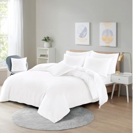 Microfibre Duvet Cover Set, Ultra Soft Bedding, 100% Polyester (White, Single)