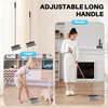 JOYMOOP Black Broom and Dustpan Set, Upright Angle Design with