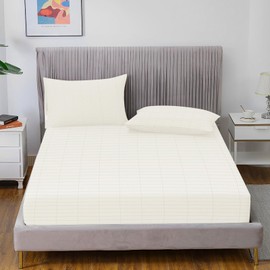 Grounding Fitted Sheet with Grounding Cord, Earthing Sheets Queen Size, 5% Silver Fiber & 95% Cotton Fiber, Conductive Earthing Bed Sheet Grounding Cover for Better Sleep (Queen)