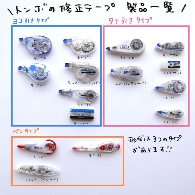 Tombow Pencil Correction Tape 0.1 inch (2.5 mm) MONO Mono