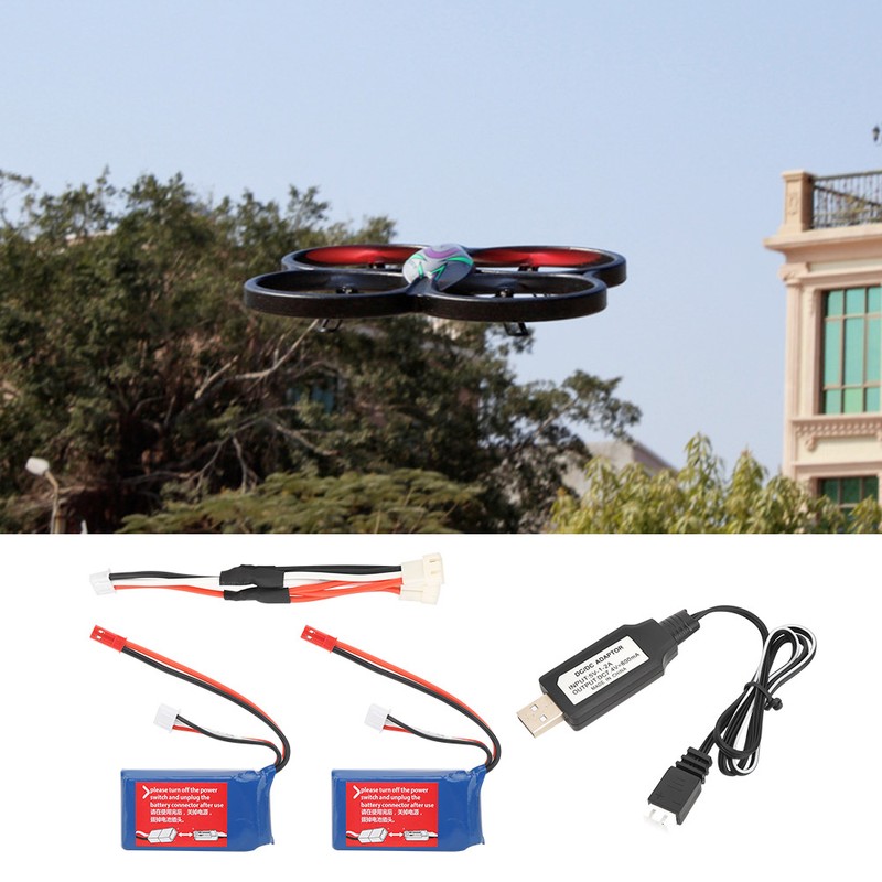 2Pcs 7.4V 1100mAh Lithium Battery with USB Cable Fit for
