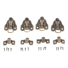 dophee 4Pcs Retro Style Box Toggle Latch Catch, Antique Iron Duckbilled Hasp for Jewellery Box Gift Wooden Case Chest Suitcase Trunk Ordinary Box Crafts, 1.61" x 2.32"