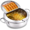 cuomaop Deep Fryer Pot, 304 Stainless Steel Japanese Frying Pot