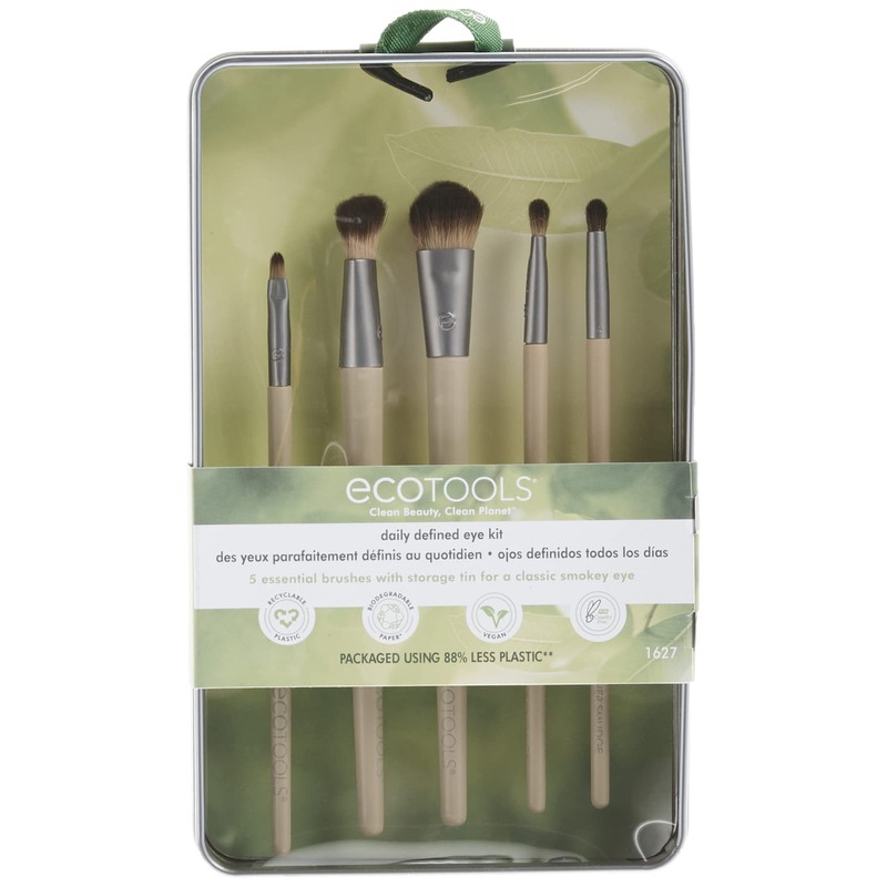 EcoTools Daily Defined Eye Makeup Brush Kit, Travel Friendly, Versatile
