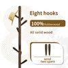 Solid Wood Round Base Coat Rack, Free Standing Hall Coat