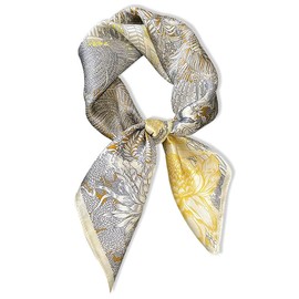 Weximil 100% Mulberry Silk Neck Scarf - 27'' x 27'' Lightweight Neckerchief - Women Men Small Square Digital Printed Scarves Gift Packed 004