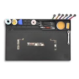HengTianMei-203 Black Magnetic Repair Work Mat Heat Resistant Large Silicone Soldering Mat Expand Work Area for Soldering, Electronics, Computer Repair Etc 22" * 14"