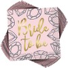 Unique Pink Diamond"Bride To Be" Bachelorette Party Cocktail Napkins, 16ct, Pink/gold, 5" X 5"