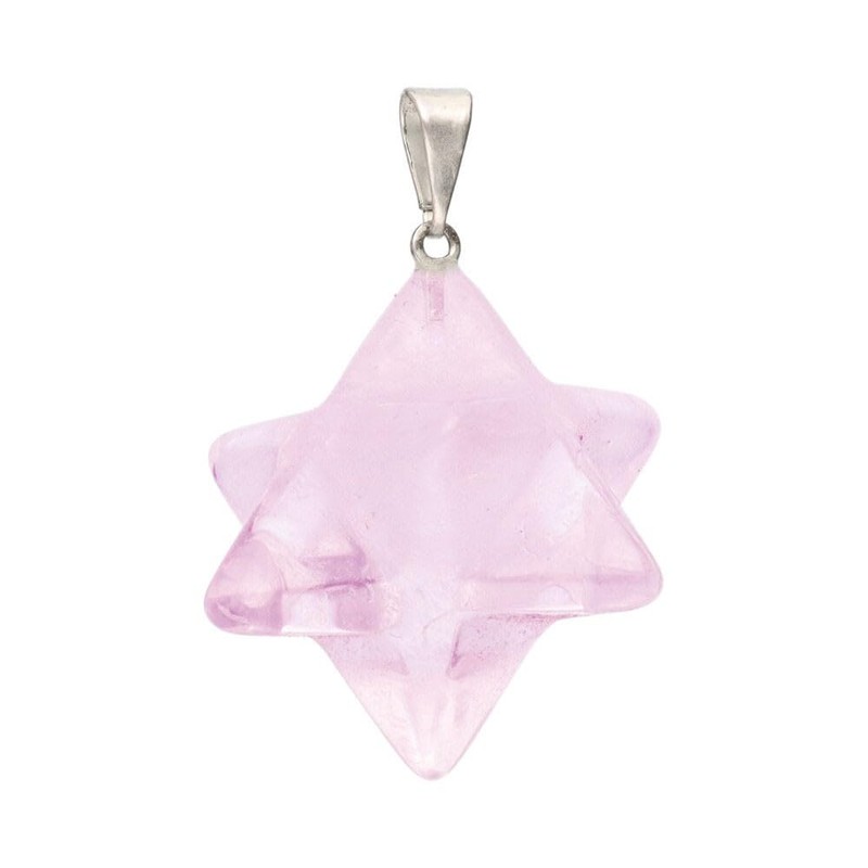 Merkaba Necklace Pendant Rose Quartz