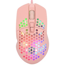 UrchoiceLtd G11 Gaming Mouse, Wired, Ultra Light, 2.7 oz (78 g), Symmetrical, Honeycomb Design, 6400DPI Adjustable 6 Levels, High Precision, Low Latency, 7 Buttons, Optical Mouse, 6 Light Modes,