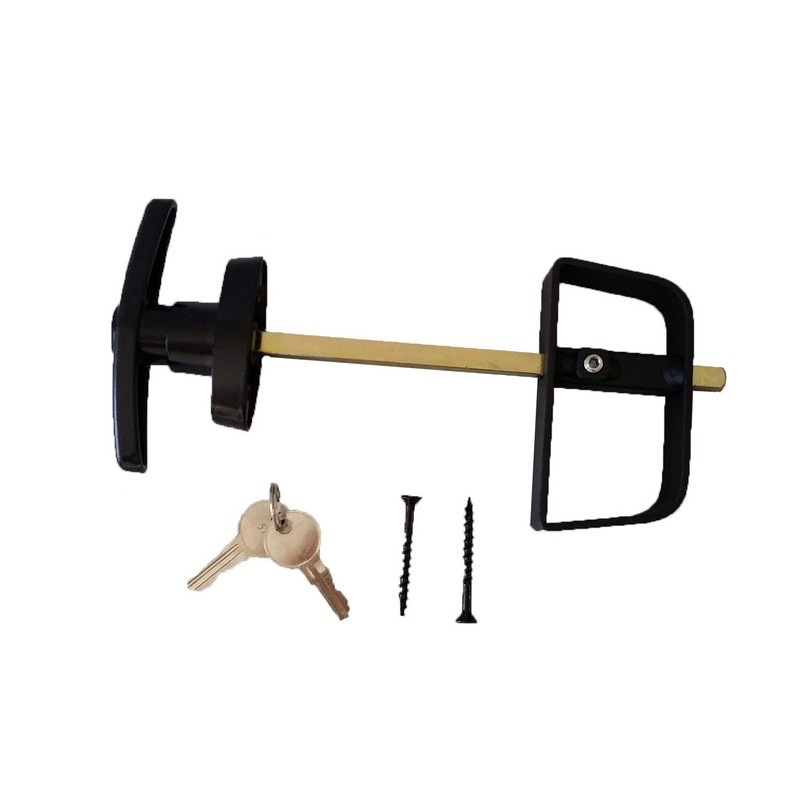 Shed Windows and More Shed T-Handle Lock Set 6-1/2" Black