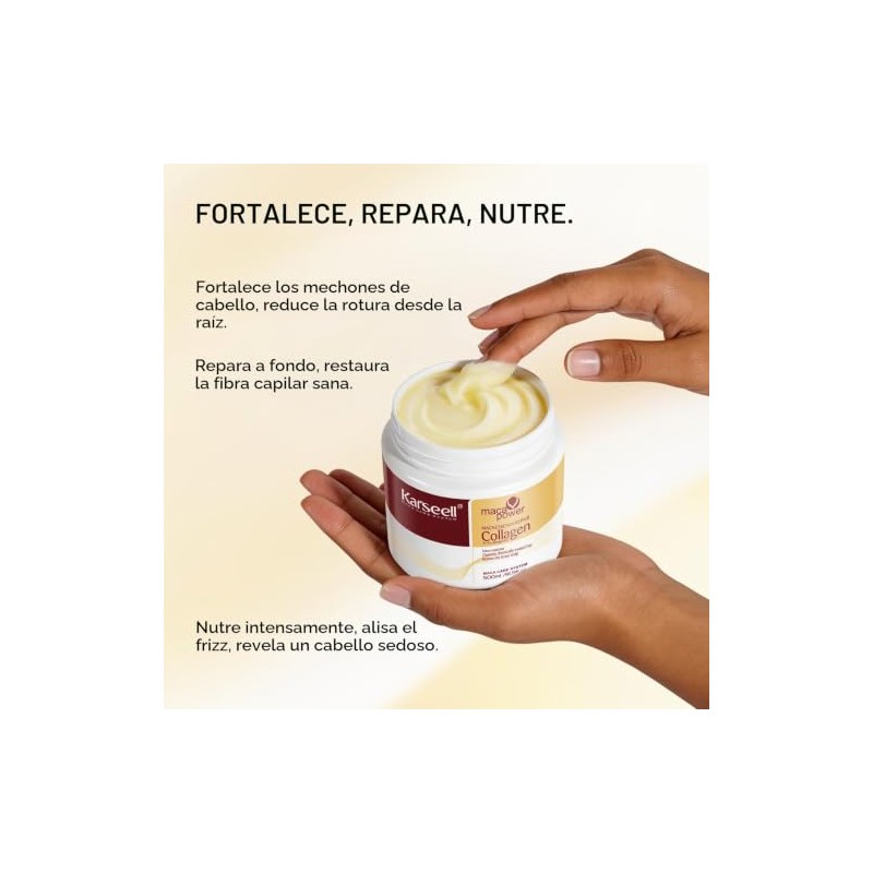 Karseell Mascarilla Capilar de Colágeno 2x500ml para Cabello Seco Dañado