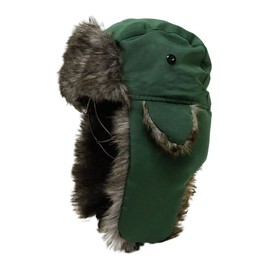 Keys Men's Pilot Cap with Ear Pads (6 Colors / Size: 22.8 - 23.6 inches (58 - 60 cm) 2-way Faux Fur Cold Protection, Khaki