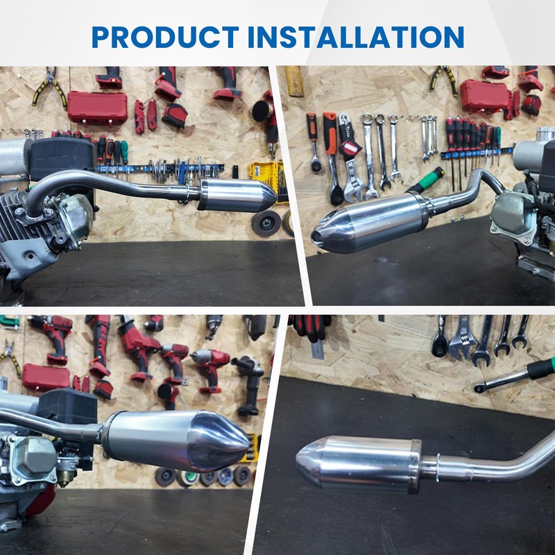 Exhaust Muffler Kit For Honda GX160 GX200 Go Kart Performance