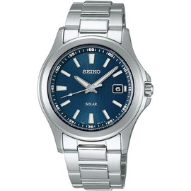 Seiko SBPN071 Solar Quartz Men's Wristwatch, Silver, Blue, Bracelet Type