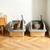 Kirecoo 2 Pack Stainless Steel Litter Box with Lid, Medium