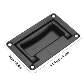 GENHAKON 6 Pack, 4.4 x 2.7Inch Zinc Alloy Recessed Pull Handle, Flush Lift Recessed Door Handle,Marine Pull for Boat Deck or Home Furniture etc, Black