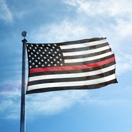 DELAYNOMORE77 Thin Red Line USA Flag United States Fireman Firefighters Banner Polyester 3x5 Foot Flags Vivid Color and UV Fade Resistant Outdoor Banner