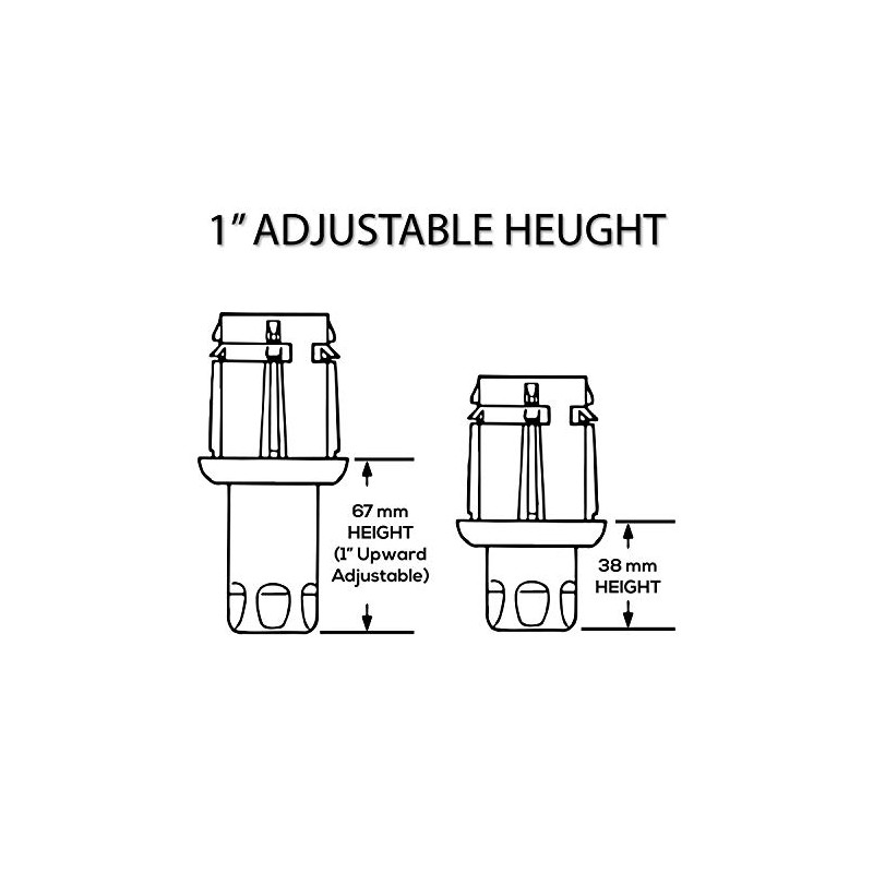 DuraSteel Adjustable Stainless Steel Bullet Feet for 1-5/8" O.D Tubing,