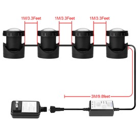 Pond Lights Remote Control Submersible LED Lights [Set of 4] IP68 Underwater Lights Aquarium Spotlight 48LED with Timer Landscape Lamp for Swimming Pool Fish Tank Fountain Pond Decoration