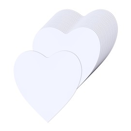 Hygloss Heart Shape Paper Cut-Outs for Arts & Crafts-Many Creative Uses-Valentine’s Day Activities-6 Inches-40 Pcs, White