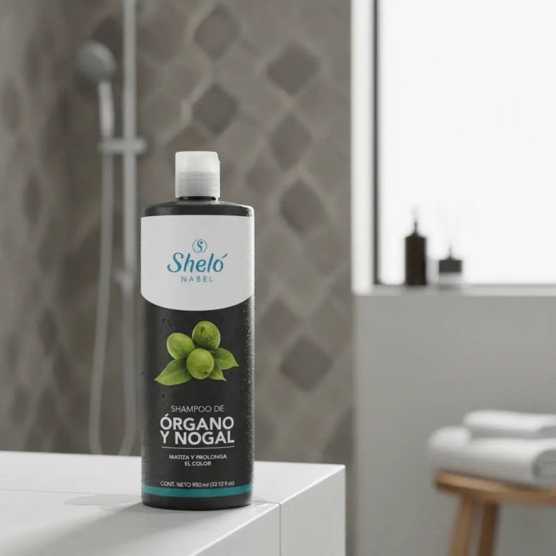 Shampoo Órgano Nogal 950ml Matiza Color Shelo Nabel