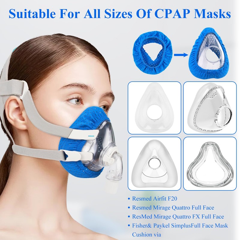 4-Pack Mask Liners Compatible with Resmed Airfit F20 Full Face