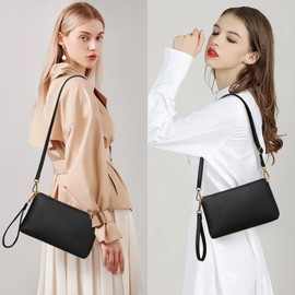 GAEKEAO Crossbody Bags for Women RFID Blocking Leather Cross Body Bag Purses Women's Crossbody Handbags with Wristlet Strap